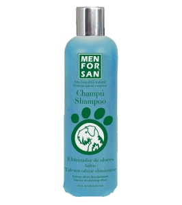 Prírodný šampón pre psov s vôňou púdru eliminujúci zápach srsti