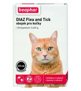Antiparazitný obojok pre mačky DIAZ Flea and tick 35cm